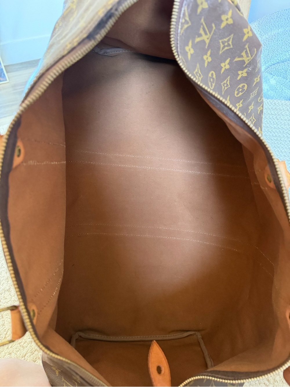 Louis Vuitton Brown Monogram Canvas Travel Keepall 55 - Picture 6 of 11
